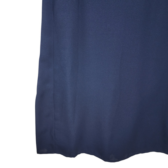 Vtg After Six Gown Womens 10 Maxi Dress Navy Blue A Line Prom Wedding Formal USA - Picture 7 of 12